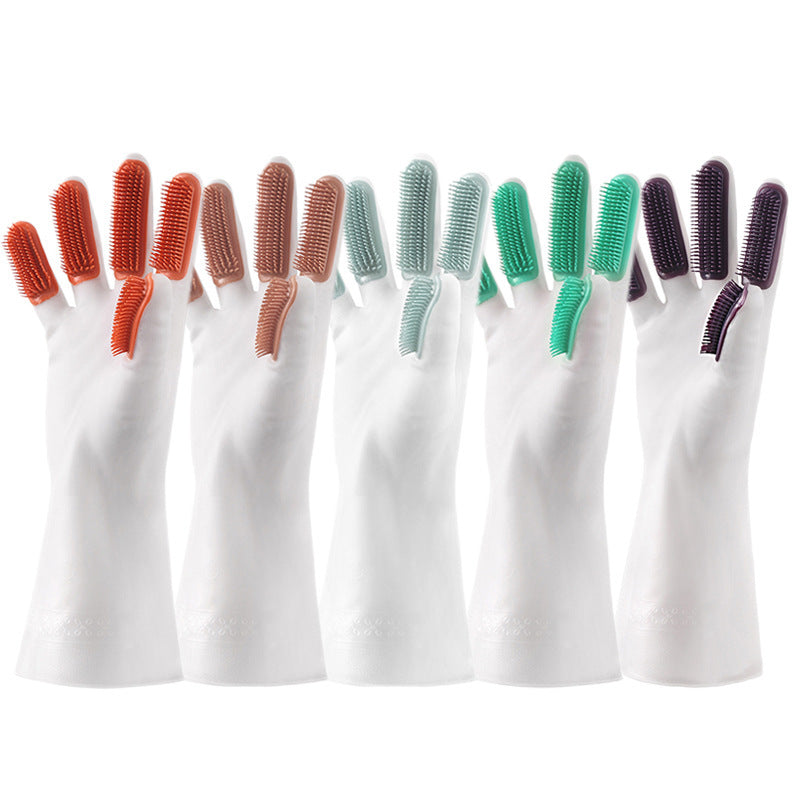Waterproof Non-Slip Kitchen Silicone Dishwashing Gloves
