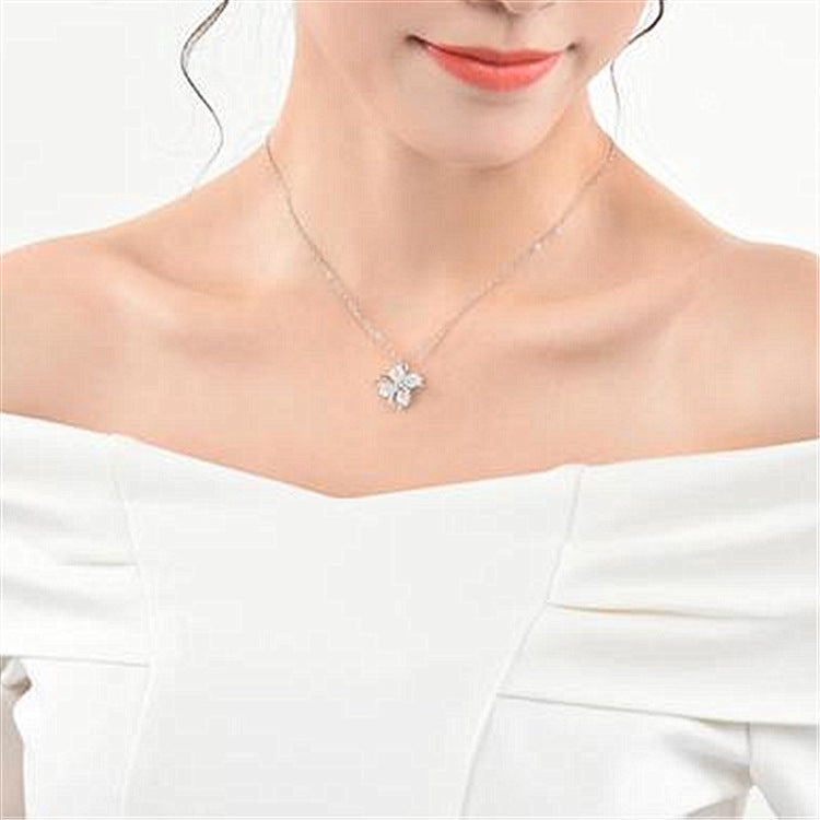 Ladies Lucky Four Leaf Clover Necklace