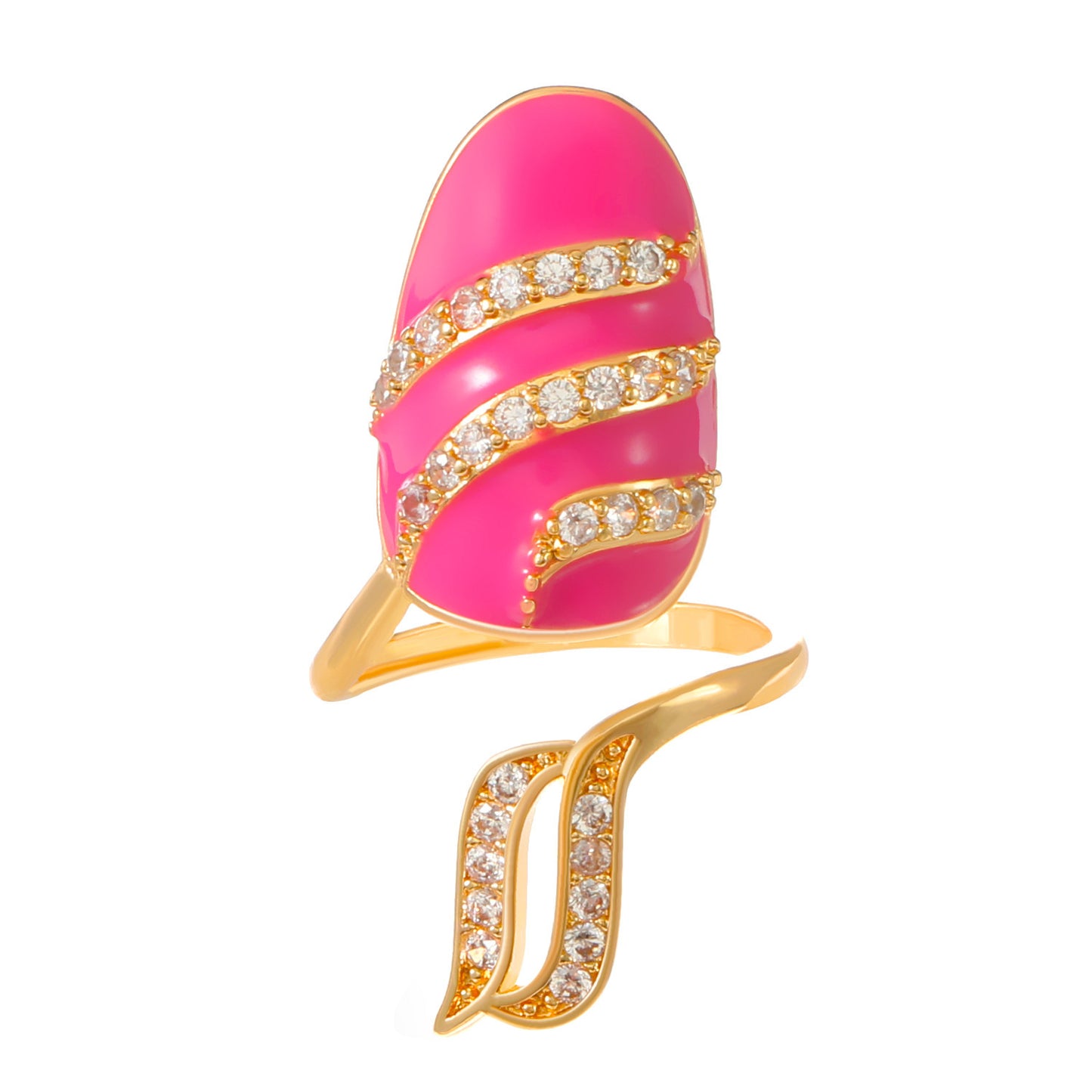 Zircon Oval Alloy Refined Personalized Dripping Nail Ring For Women