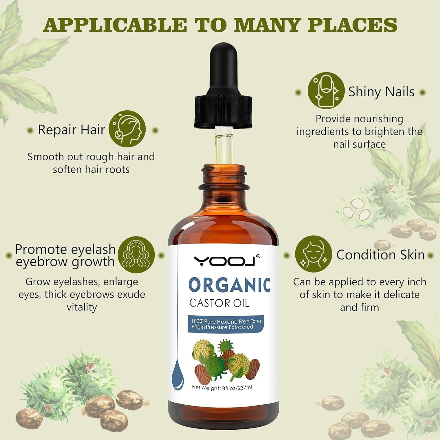 Eyelash Eyebrow Hair Improvement Castor Oil