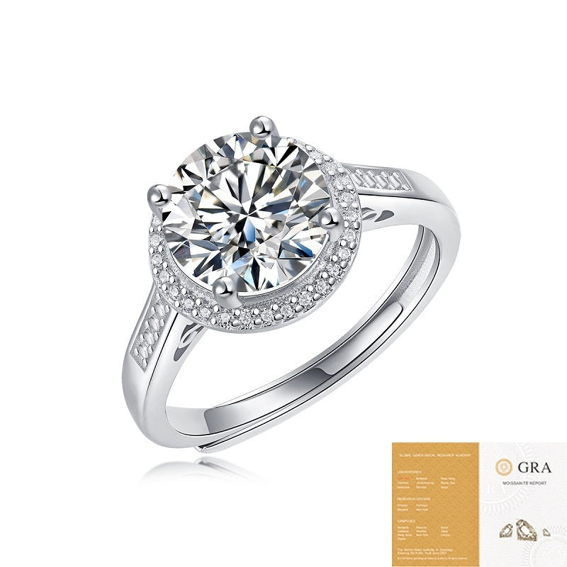 Temperament Wild S925 Silver Round Bag Ring For Women