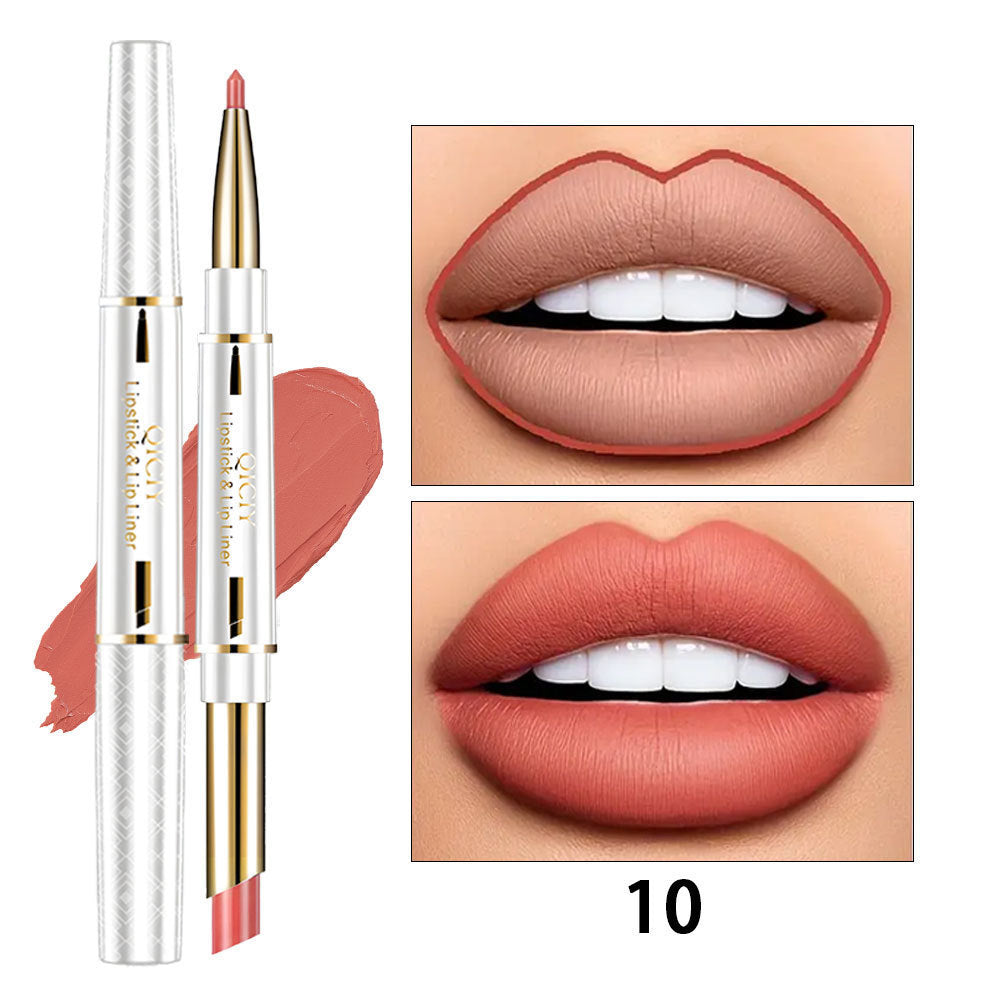 Makeup QICIY Double-headed Lipstick Lip Liner Easy To Color