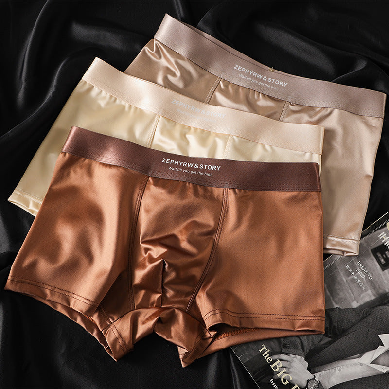 Men's Satin Light Luxury Ice Silk Underwear Summer