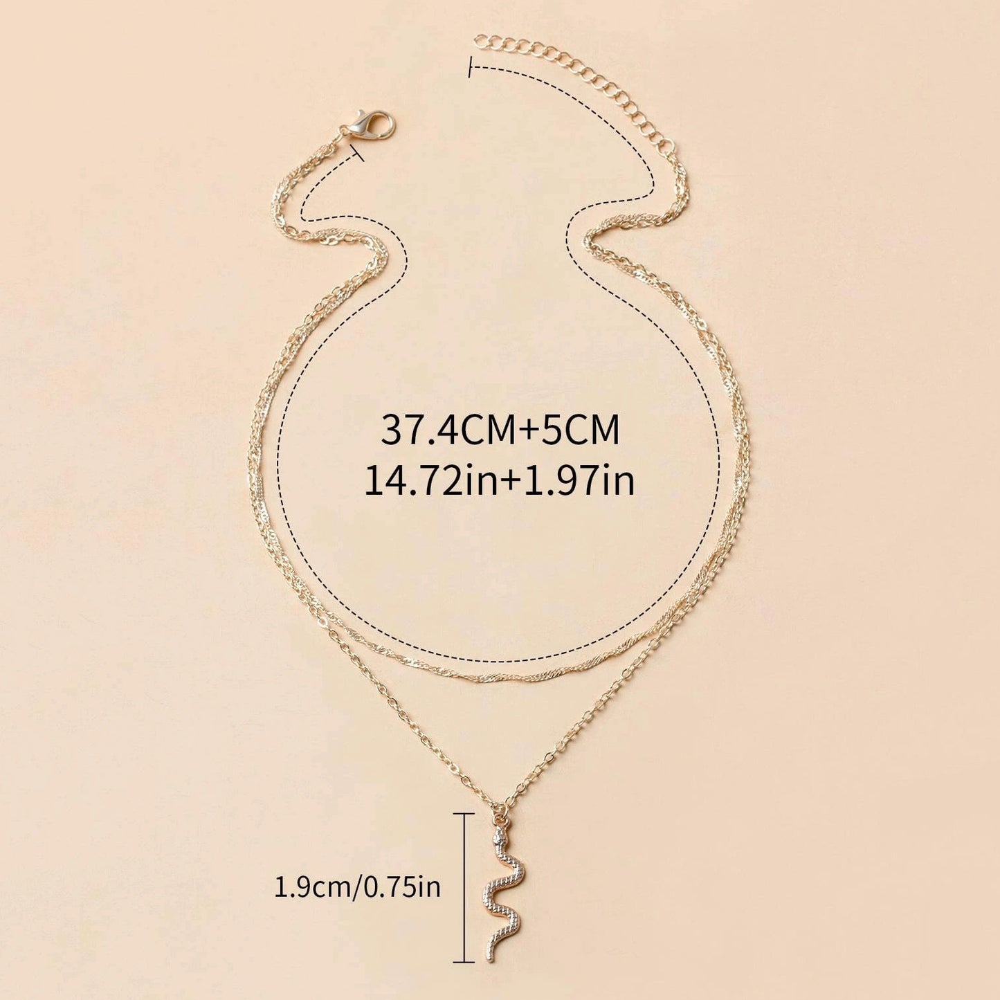 European And American Snake Necklace Female Minority Simple