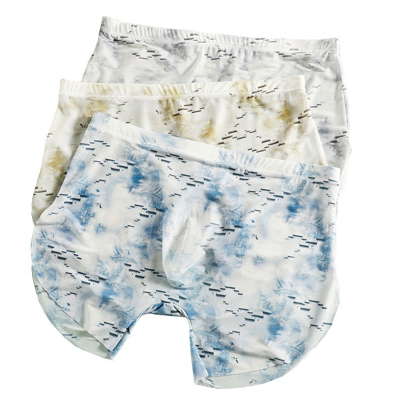 Ice Silk Sense Seamless Ultra-thin Transparent Men's Underwear Male U Convex Big Bag