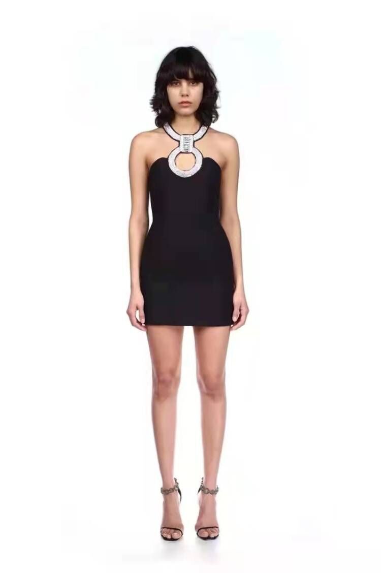 Women's Sleeveless Diamond Slim Dress Bandage