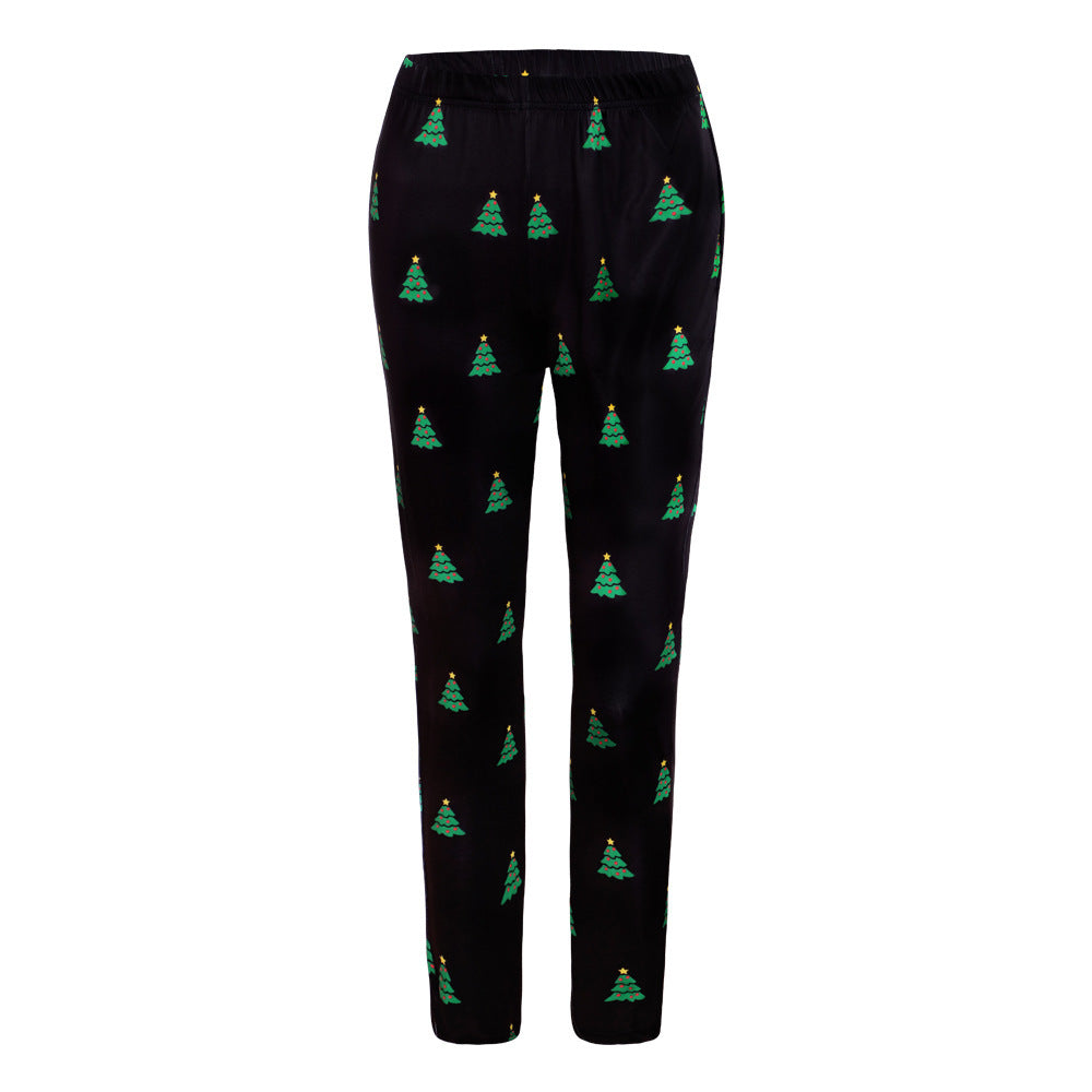 Christmas Costume Printed Slim-fit Trousers