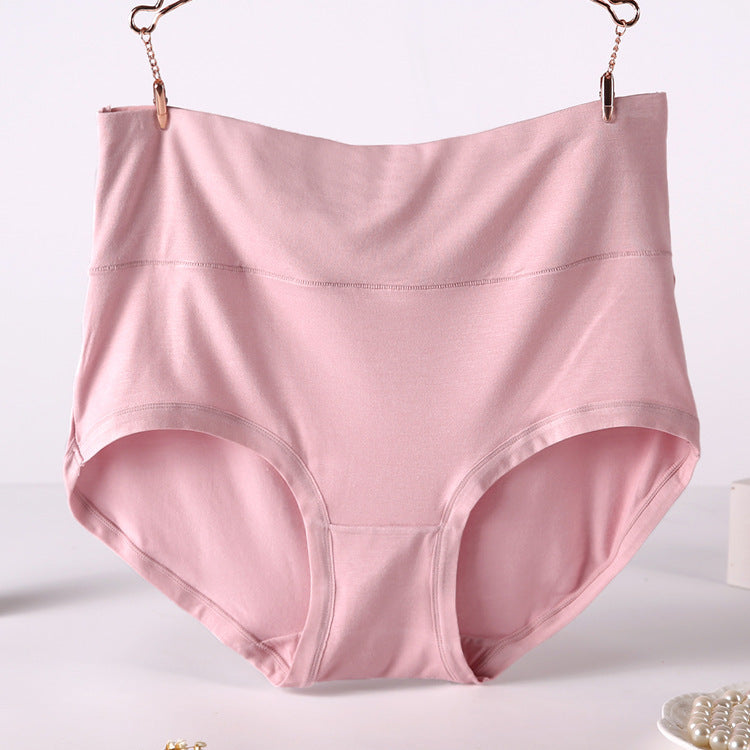 Women Underwear Soft Viscose Solid Color High Waist Panties 4pcs A Lot