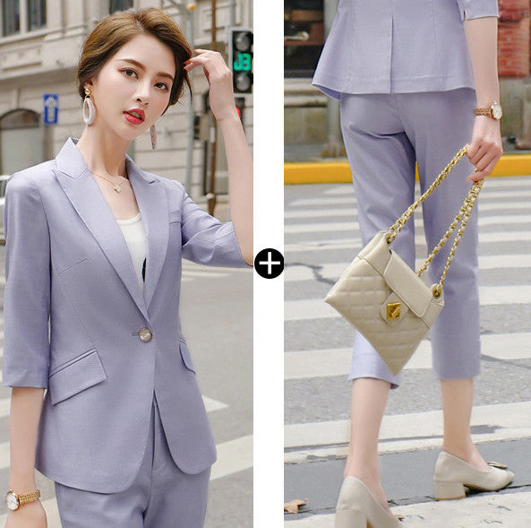 Ladies Fashion Business Wear Temperament Jacket Pants Set