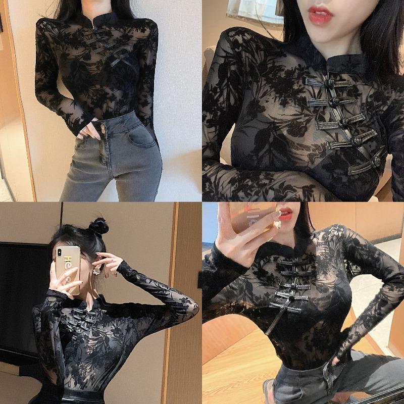 Chinese Style Retro Sexy Lace Top Women