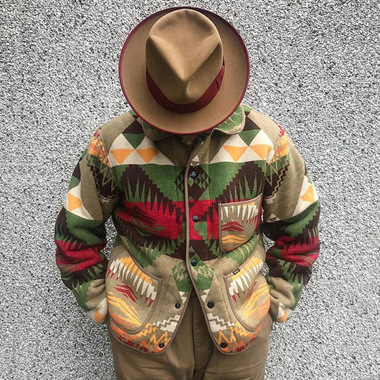 European And American Autumn New Men's Jacket Printed Colored Casual Coat