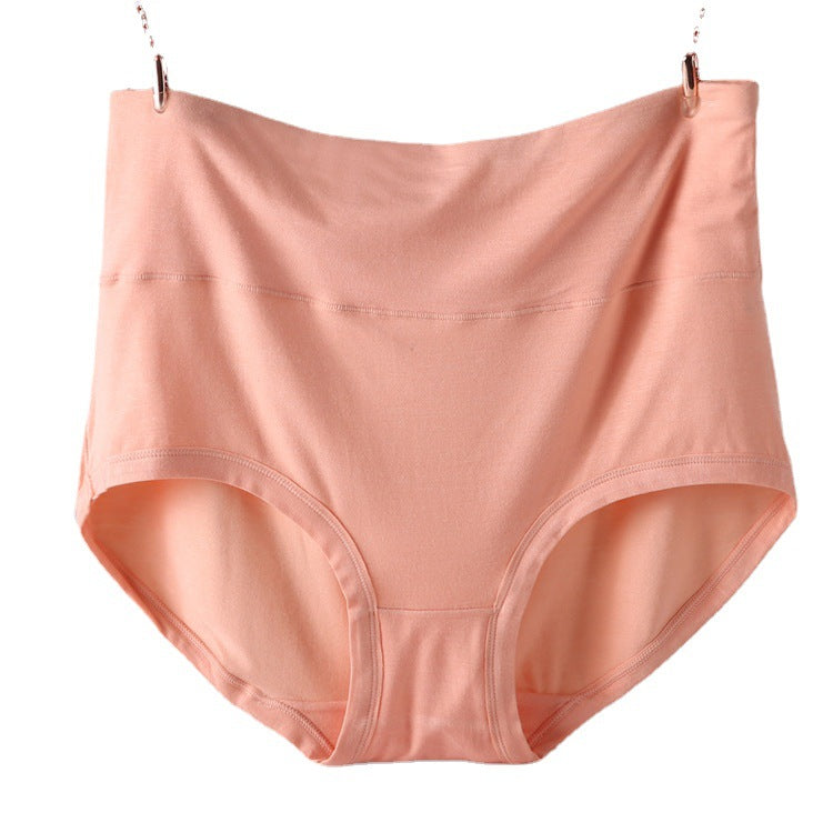 Women Underwear Soft Viscose Solid Color High Waist Panties 4pcs A Lot