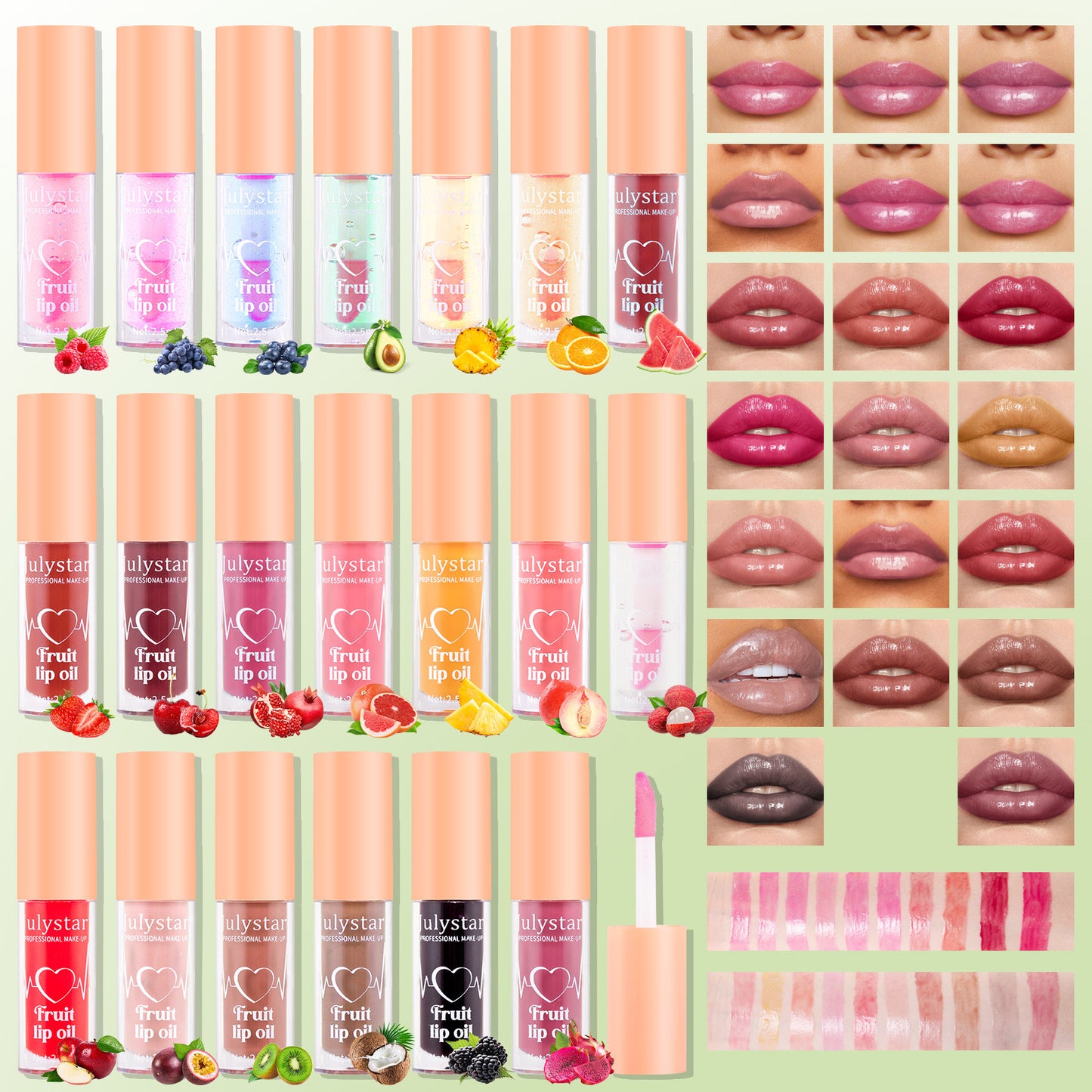 20 Colors Fruit Lip Lacquer Water Light Transparent Moisturizing
