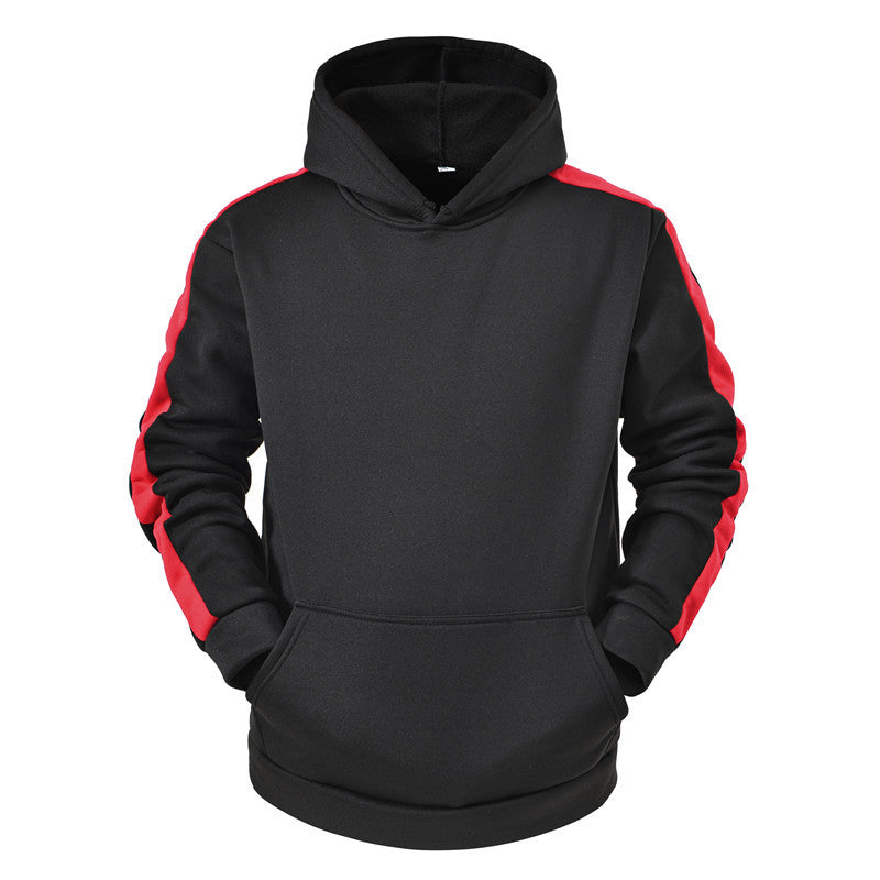 Men Casual Sweater Hooded Stitching Top