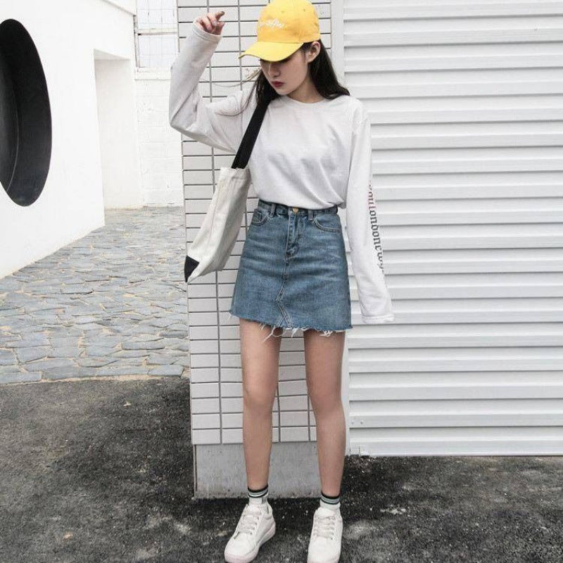 Gentillove Casual High Waist Pencil Denim Skirts Women 2019 Summer