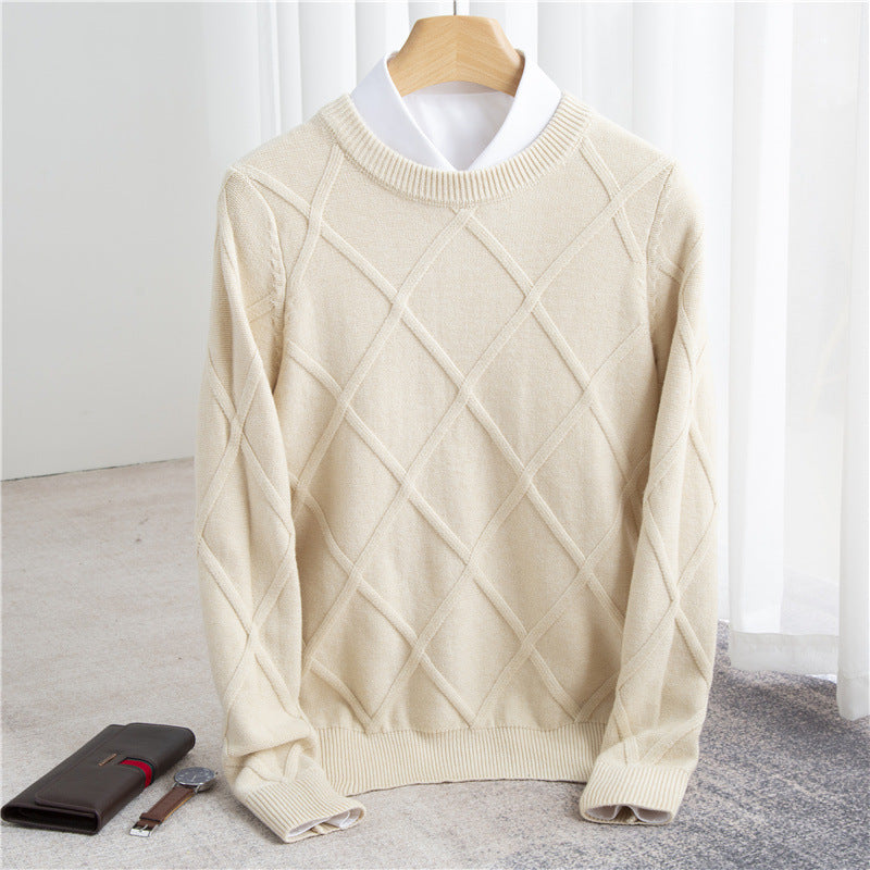 Fashion Woolen Sweater Men's Solid Color