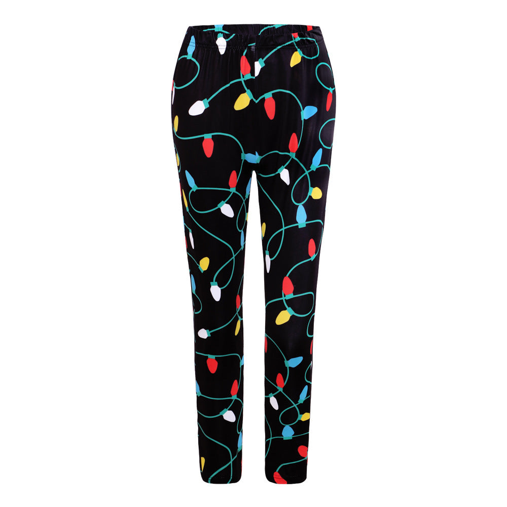 Christmas Costume Printed Slim-fit Trousers