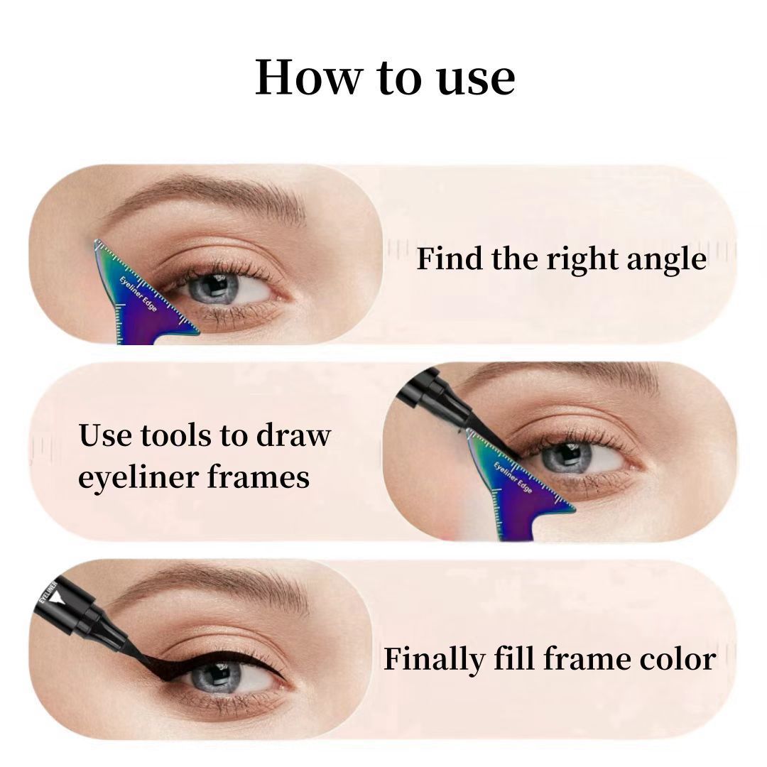 3 In 1 Eyeliner Stencils For Hooded Eyes, Reusable Eyeliner Stencils Tool, Multi-purpose Makeup Tool For Winged Eyeliner, Defined Eyebrows, Face Contour For Real Beginners Techniques