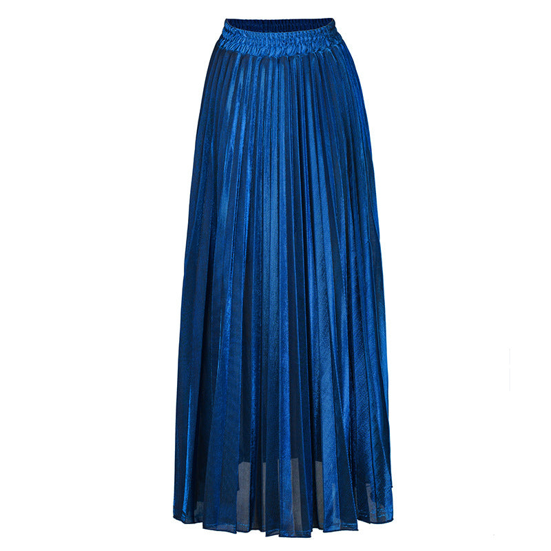 New Pleated Skirt Long Skirt