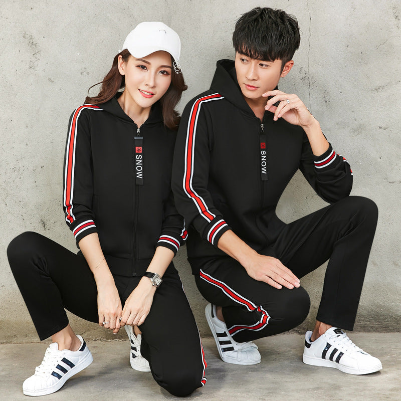 Sweater casual suit men and women running fitness team uniform