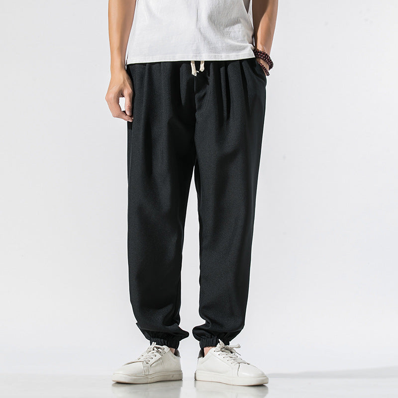 Japanese linen beam pants men