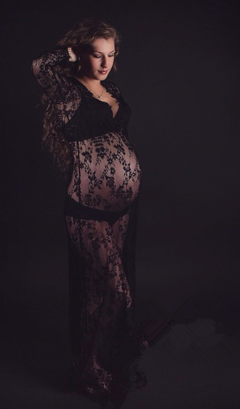 Sexy perspective lace dress, pregnant women's skirts, pregnant women, photographing, maternity, photography and dress