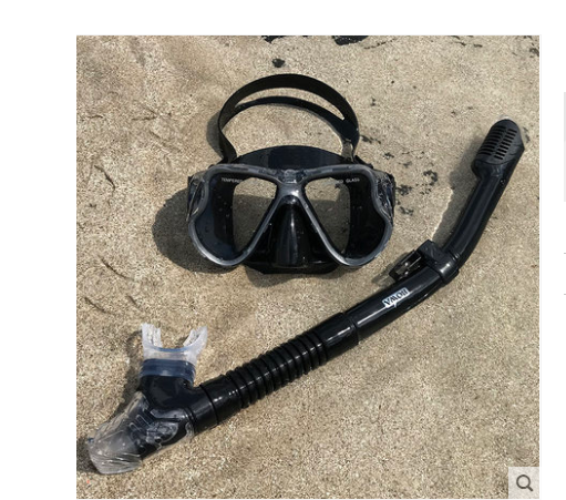 Snorkeling Sambo Set Full Dry Snorkel Large Frame Anti-fog Myopia Goggles Swimming Equipment Mask