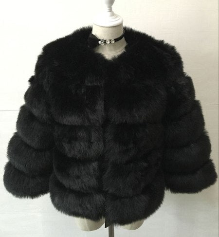 FAUX Fur Coat Elegant Thick Warm Outerwear Fake Fur Jacket Chaquetas Mujer