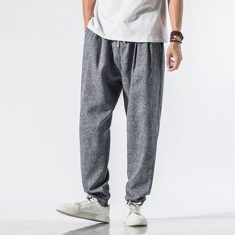 Japanese linen beam pants men