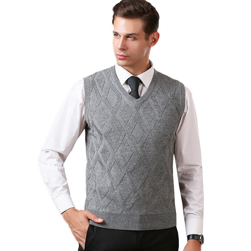 Diamond sleeveless cardigan vest men