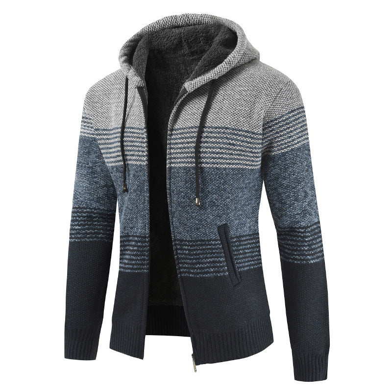 Men's Autumn Winter Hooded Sweater Cardigan