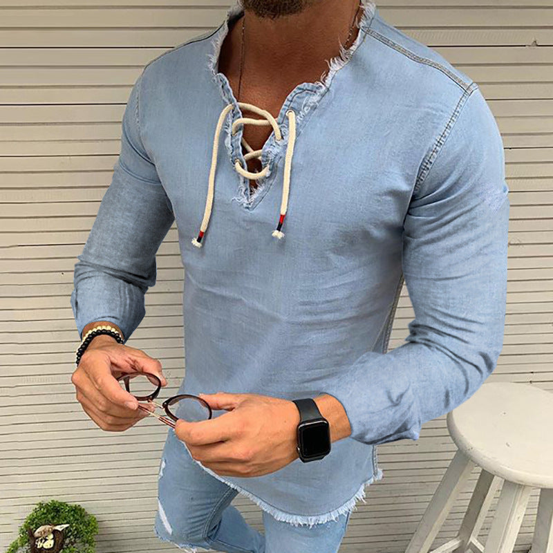 Solid Color Short-Sleeved T-Shirt Tops Compassionate Men