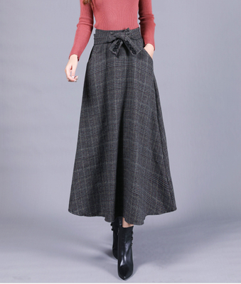 British style skirt high waist long skirt