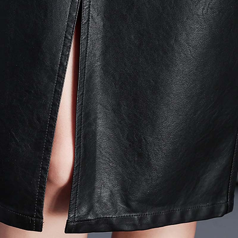 Leather Skirt Ladies Bag Hip Pencil Skirt