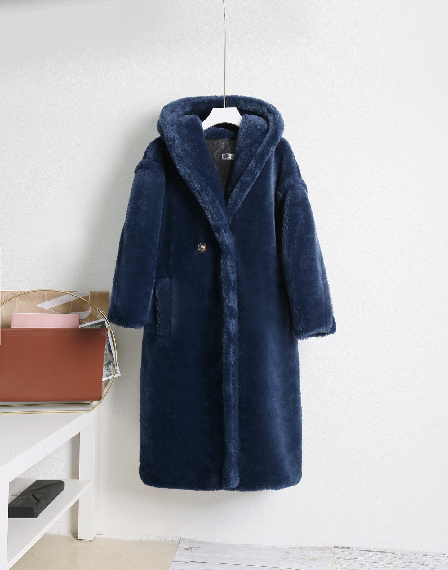 Teddy bear cashmere coat women