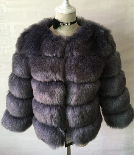 FAUX Fur Coat Elegant Thick Warm Outerwear Fake Fur Jacket Chaquetas Mujer