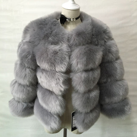 FAUX Fur Coat Elegant Thick Warm Outerwear Fake Fur Jacket Chaquetas Mujer