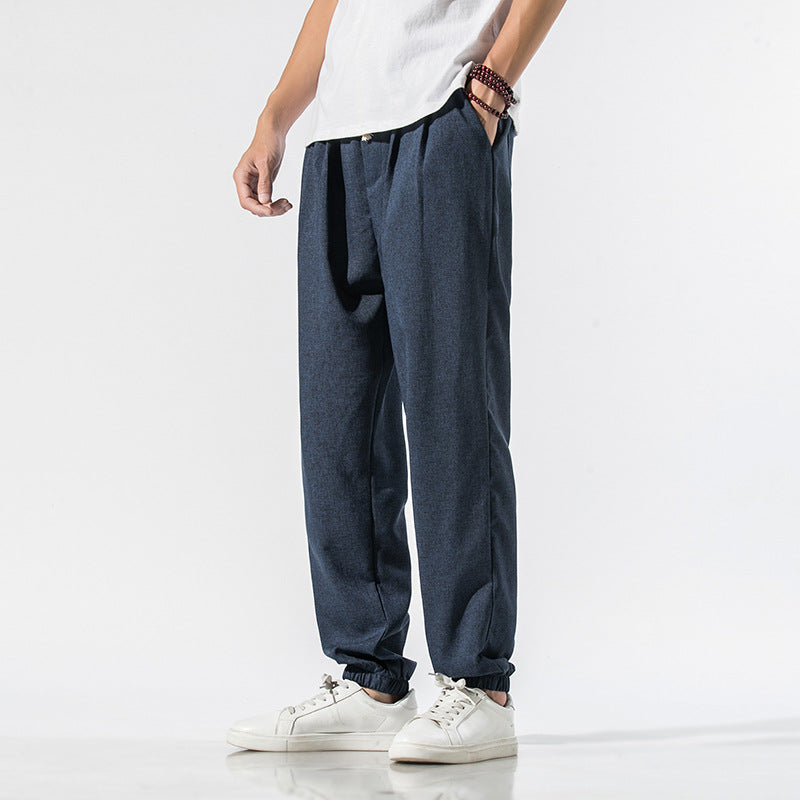 Japanese linen beam pants men