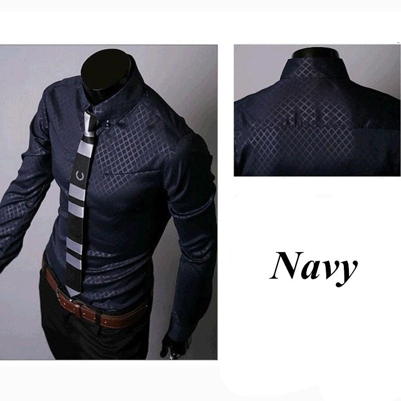 Fitted Shirts For Men Designer Plaid Stripes Pattern