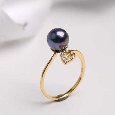 Pearl Ring women''s single opening adjustable ring