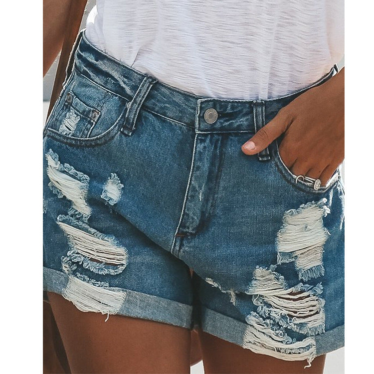 Women denim shorts ripped