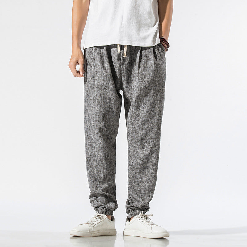 Japanese linen beam pants men