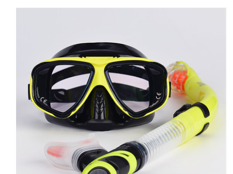 Snorkeling Sambo Set Full Dry Snorkel Large Frame Anti-fog Myopia Goggles Swimming Equipment Mask