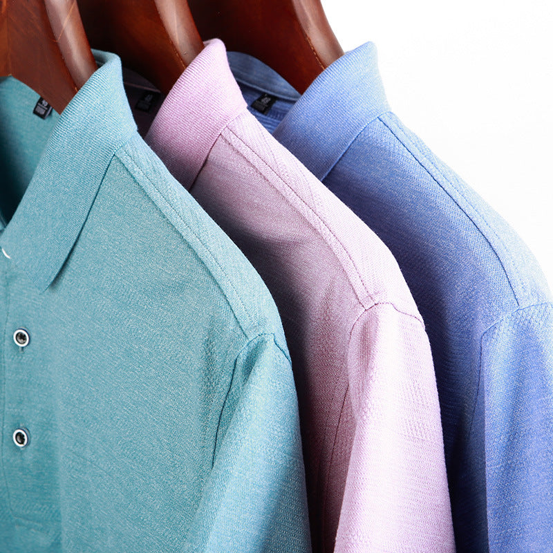 Lapel ice silk polo shirt