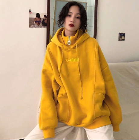 Hoodies Women Autumn Winter New Korean Style Student Loose Embroidered Simple Plus Velvet High Quality Soft