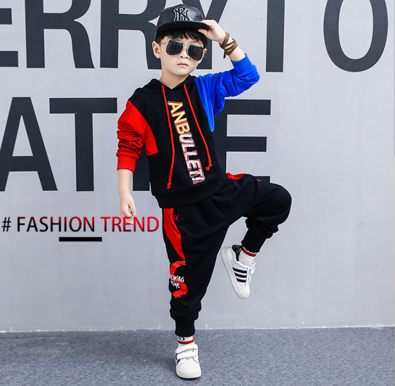 Boys spring suit 2021 new Korean children's clothing in the big boy boy long-sleeved sports two-piece suit tide clothes