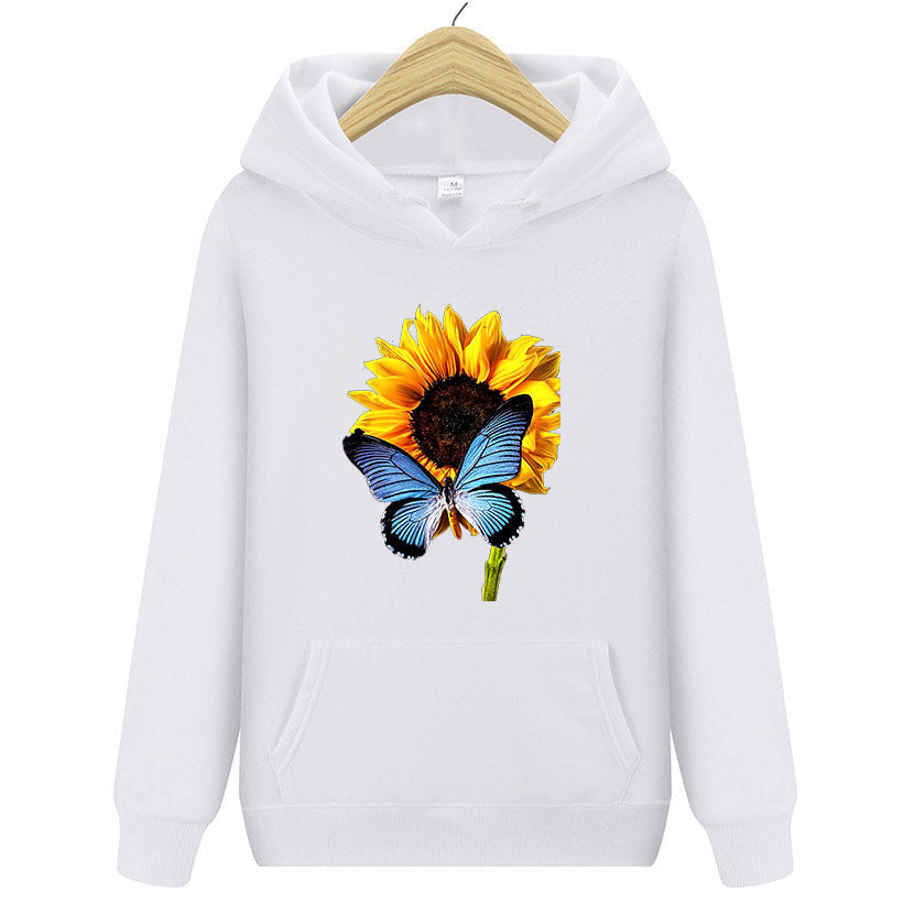 Sunflower Butterfly Sweater Women's Clothing