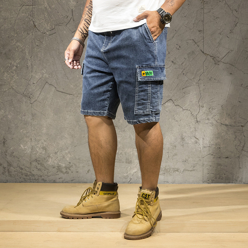 Denim Shorts Straight Casual Tooling Plus Size Trendy Men's Jeans For Men