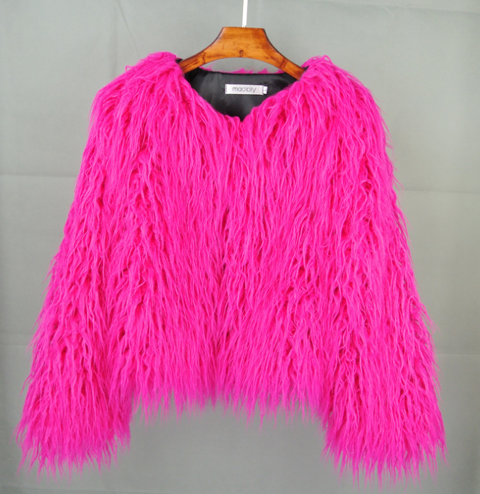 Colorful Boho Furry Faux Fur Coat Plus Size Women Fur Coats Autumn Winter Faux Fur Shaggy Jacket Fourrure Bontjas