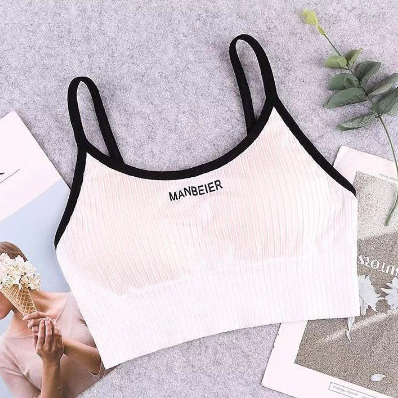 Letter Beauty Back Wrapped Chest Black Edging Underwear Women